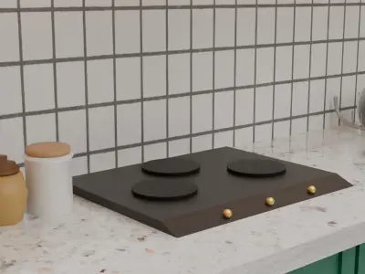 Kitchen Interior Low-poly 3D model