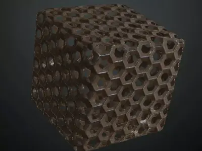 Metal Grill Rusted PBR Seamless Texture