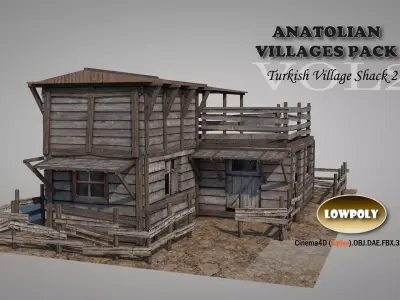 Anatolian Village Shack 2 Low-poly 3D model
