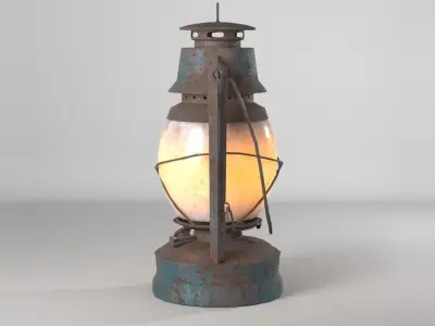 rusty lantern--personal use-- - PBR 3D model