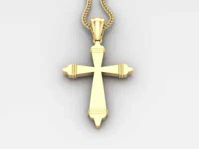 Light Gold 18K Cross Pendant 2CP092 3D print model
