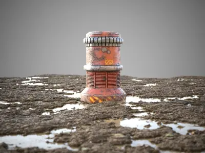 Mud ground tile Low-poly 3D model