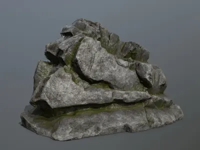 Mountain rock Low-poly 3D model get