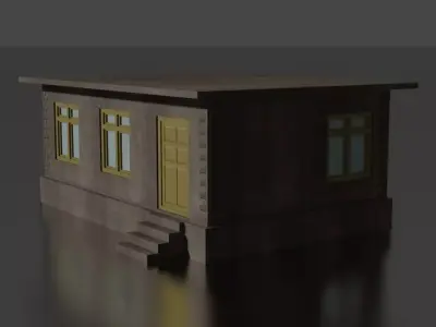 city house low-poly Low-poly 3D model 5