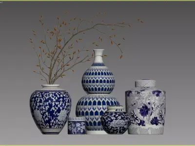 Vases Set 07 3D model