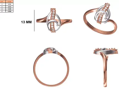 Ladies-Elegant Stone Rings For Womens 38 3D print model