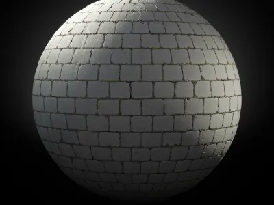 Seamless PBR Scanned Stretcherbond Pavement 3x3m Textures Texture