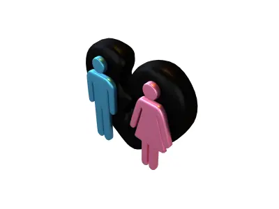 Divorce Symbol v1 011 Low-poly 3D model