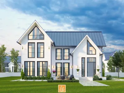 Thai roof house Low-poly 3D model