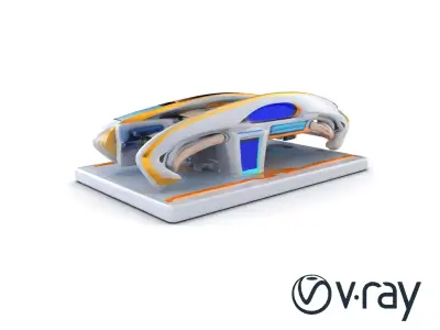 Futuristic Waterfront Bridge Model Pack with LED Panels and N... Low-poly 3D model