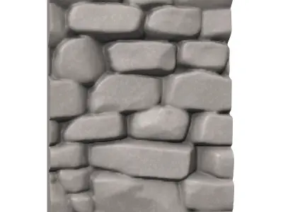 Primitive Fieldstone Wall Asset 3D print model purchase