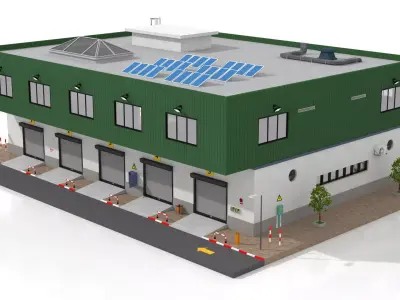Warehouse Low-poly 3D model