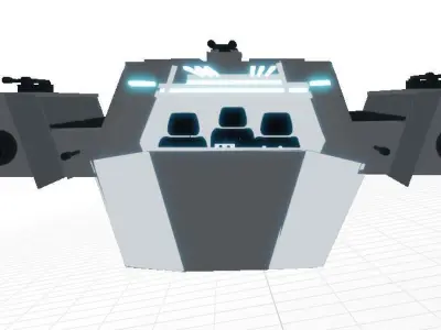 3D sci-fi Spaceship Low-poly 3D model