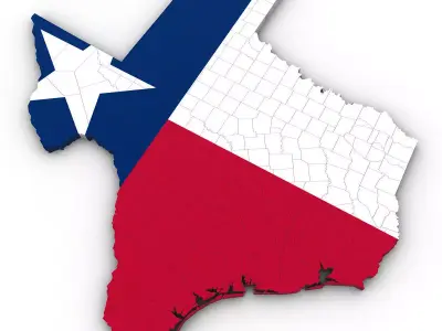 Texas Political Map 3D model