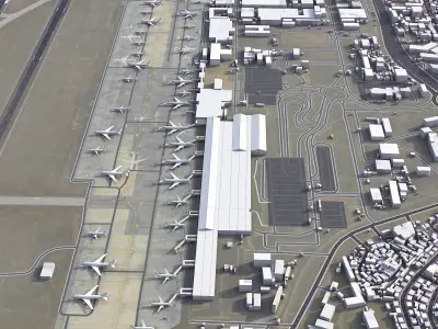 Addis Ababa Bole - 3D Airport Model Low-poly 3D model