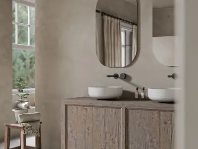 Bedroom and bathroom 3D model get