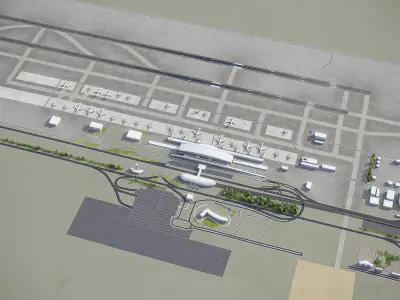 Tehran - Imam Khomeini Airport  - IKA Low-poly 3D model