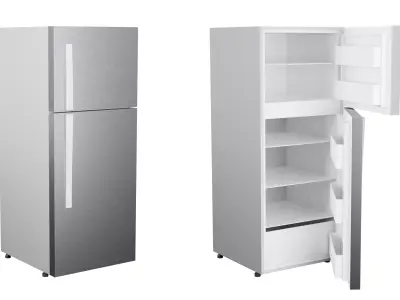 Double Door Refrigerator 3D model Low-poly 3D model