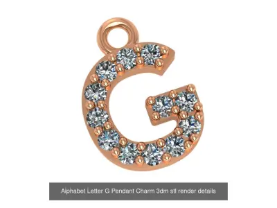 Alphabet Letter A to Z - 26 Pendant Charms 3dm stl render detail 3D Model Pack