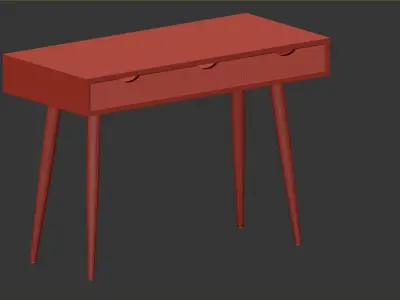 Neptune desk white 3D model