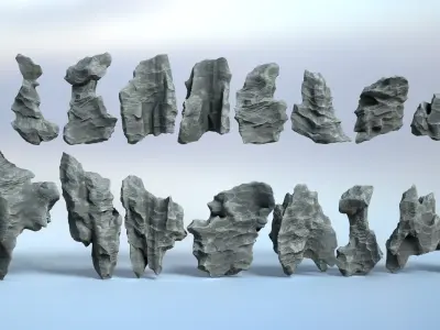 16 Erosion Cave Rocks - 240928 Low-poly 3D model