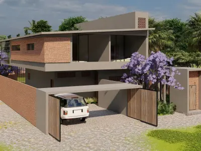 Revit modern house 3D model