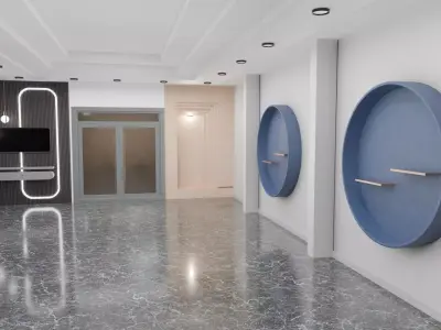 Modern Small Gallery Hall Interior 3D Model Low-poly 3D model