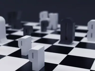 Typographic Chess 3D model