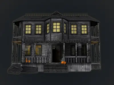 Haunted Halloween House Low-poly 3D model