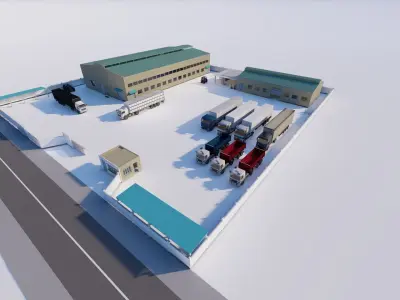 Warehouse-Warehouse Building 3D model 12