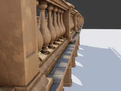 arched brick medieval bridge Low-poly 3D model