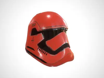 Star Wars Stormtrooper Helmet - Red Steel Low-poly 3D model
