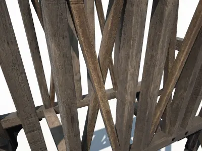 Old Mine Construction Low-poly 3D model