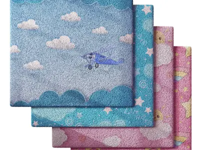 Kids Carpet Set 41 3D model