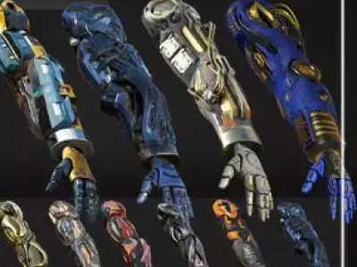 20 ARMS 3D Models Pack with Textures for ALL Softwares 3D model