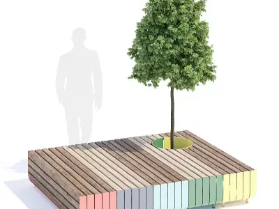 Stripes bench 3D model