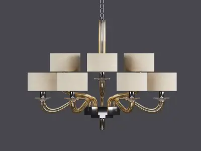 Tiepolo 12 Lights Fume Glass Chandelier 3D model