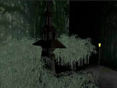 scary house in jungle Low-poly 3D model