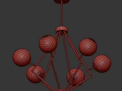 CAMPILO campiglio light chandelier in chrome with clear glass... 3D model