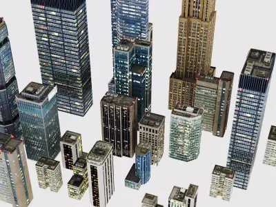 Skyscraper Series Low-poly 3D model