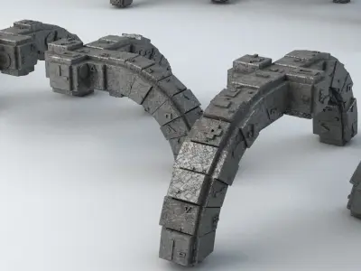 Sci-Fi Shapes - The Blocks Low-poly 3D model