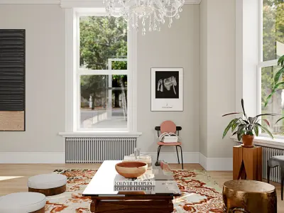 Art style apartment interior scene 3D model