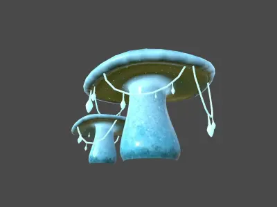 Fantasy Mushroom C02 Blue - Scene Backdrop Design Low-poly 3D model