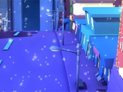 Cartoon city street building 3D model