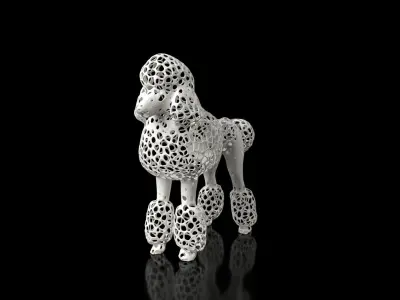 Poodle Voronoi Low-poly 3D model