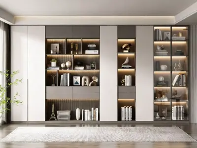Modern Light Luxury Bookcase 3D model