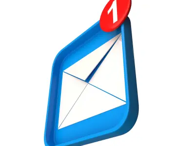 Email Notification Icon Low-poly 3D model