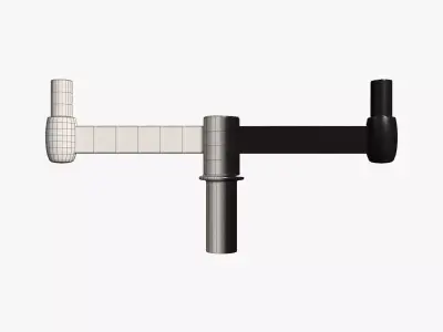 Post-Arm-6 wall mount with two handles 3D model