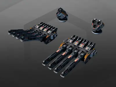 SF Spaceships Weapons C10 Low-poly 3D model