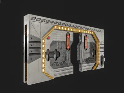 Sci-Fi Door Low-poly 3D model